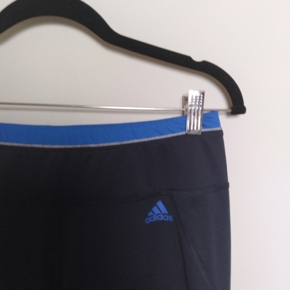 Adidas Black and Blue Three Stripe Climalite Men's Athletic Shorts Size Medium - Picture 3 of 7